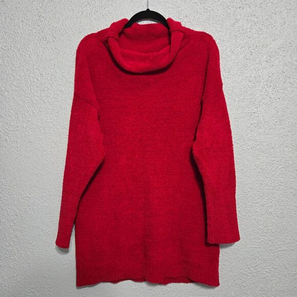 Wonderly Womens Red Cowl Neck Sweater Size XL Oversized Soft Fluffy Comfortable - Picture 1 of 5